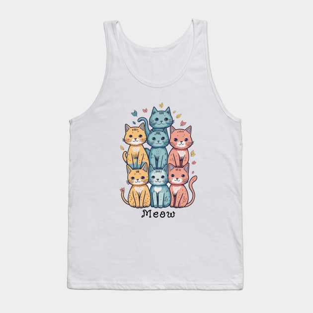 cats and kitten with meow Tank Top by Maria Murtaza